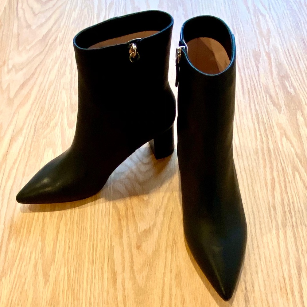 J. Crew Pointed-Toe Sadie Boots Leather Black NWT